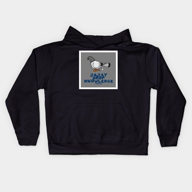 J and Jay Drop Knowledge Bird Pooping Kids Hoodie by J and Jay Drop Knowledge